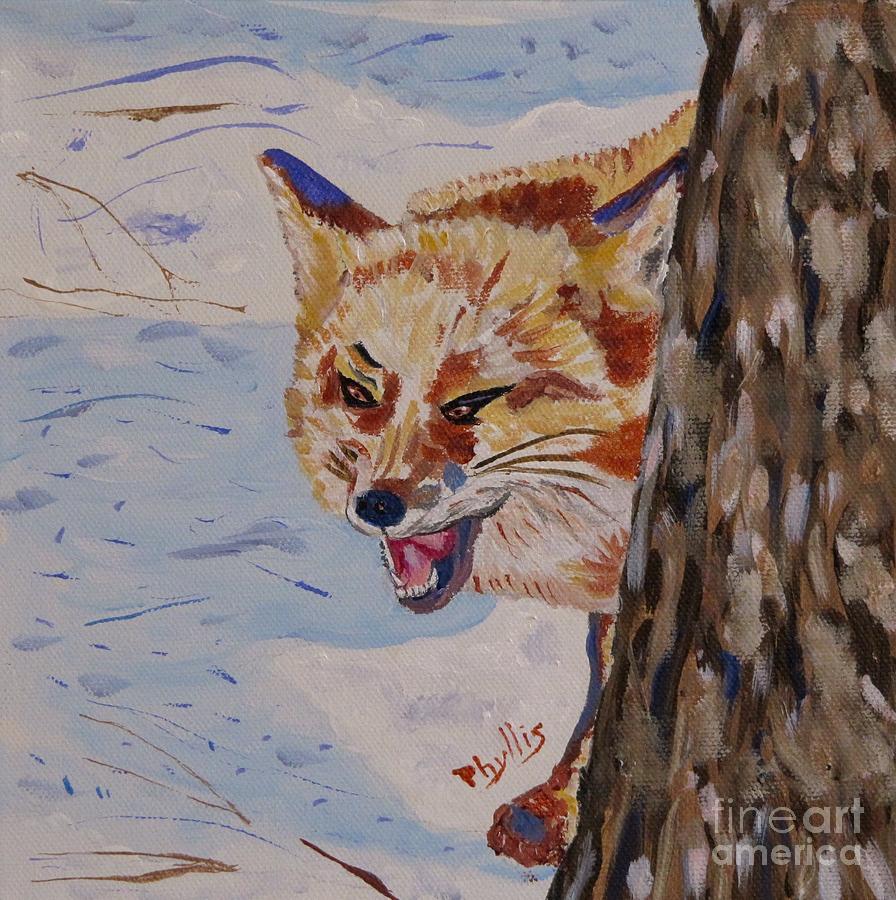 Phyllis Laughing Fox Painting by Phyllis Kaltenbach