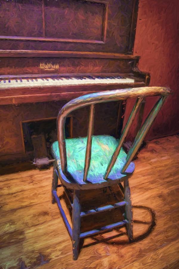 Piano and Chair - Vintage Photograph by Nikolyn McDonald