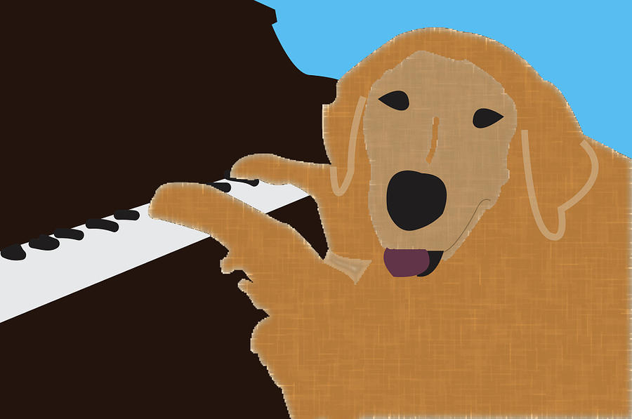 Piano Dog Digital Art by Caroline Elgin Piano Dog Digital Art by Caroline Elgin