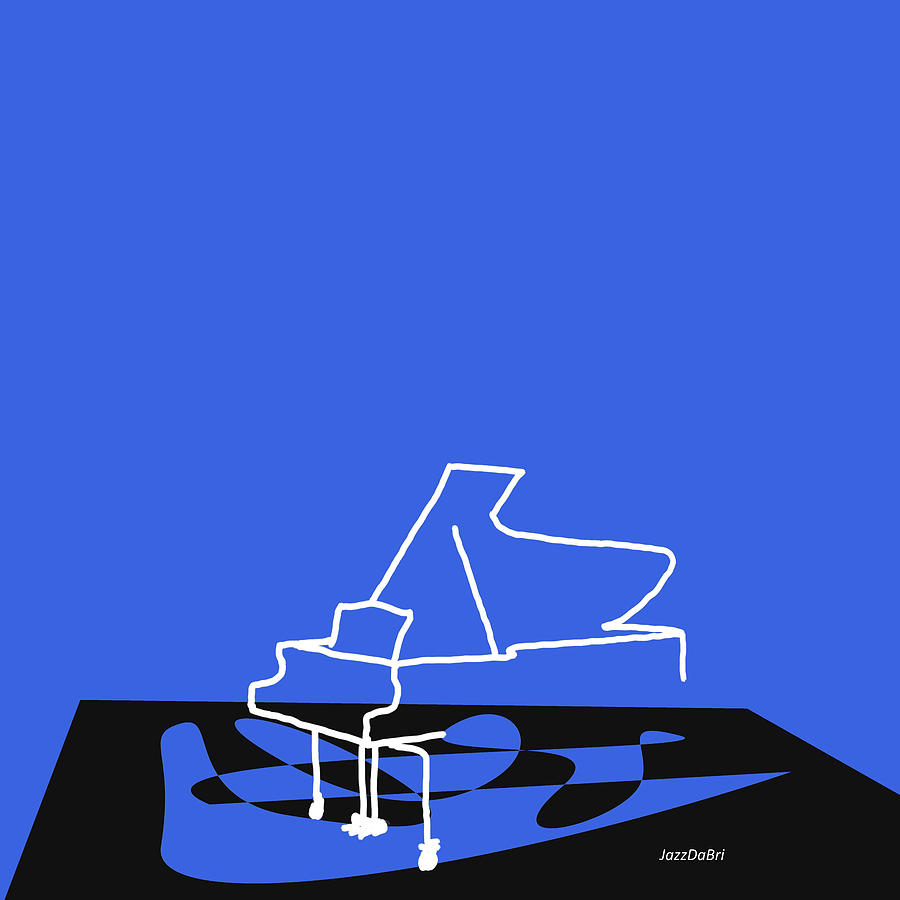 Jazz Digital Art - Piano in Blue by David Bridburg