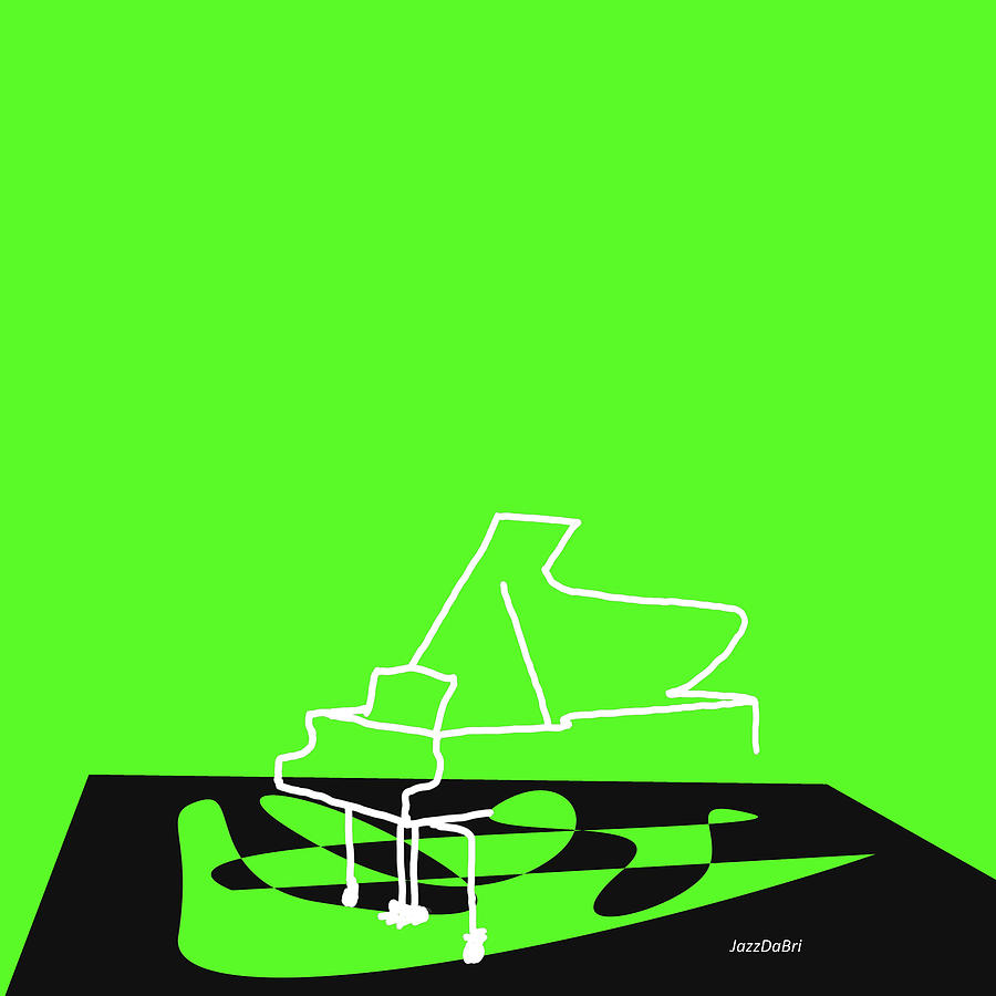 Piano in Green Digital Art by David Bridburg