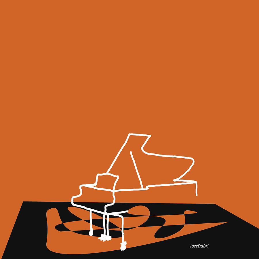 Jazz Digital Art - Piano in Orange by David Bridburg