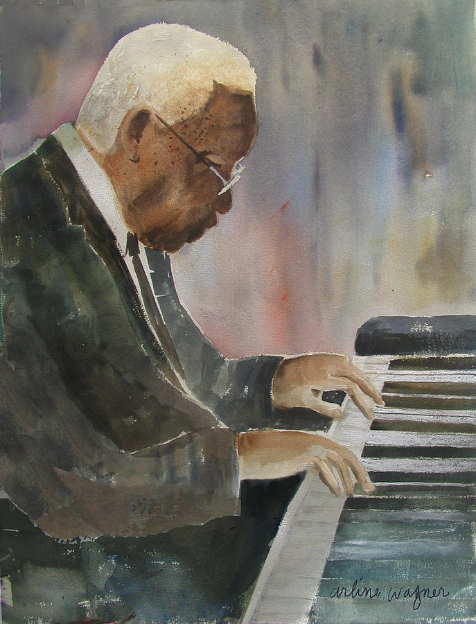 Piano Jazz Painting by Arline Wagner