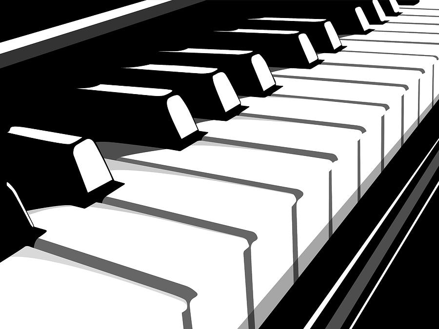 Key Digital Art - Piano Keyboard no2 by Michael Tompsett