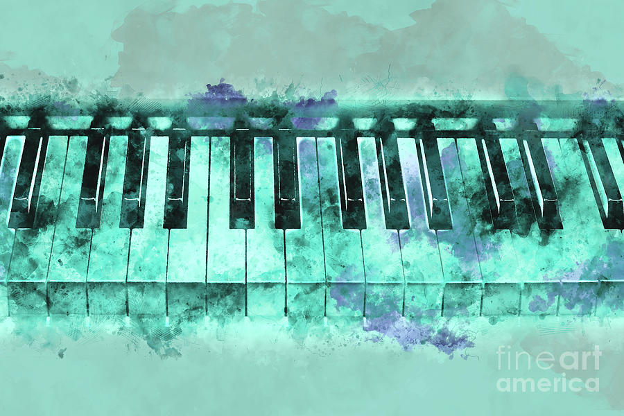 Piano keyboard watercolor Photograph by Delphimages Photo Creations