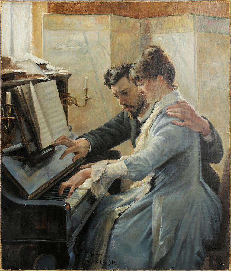 Piano Lesson Painting by Celestial Images