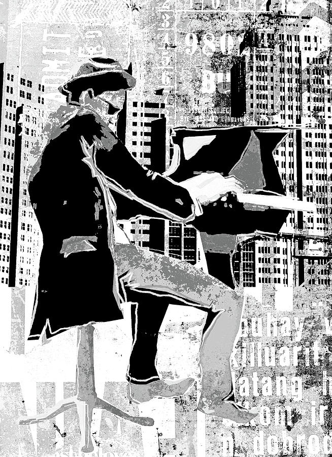 Digital Image Digital Art - Piano Man by Regina Wyatt Digital Image Digital Art - Piano Man by Regina Wyatt