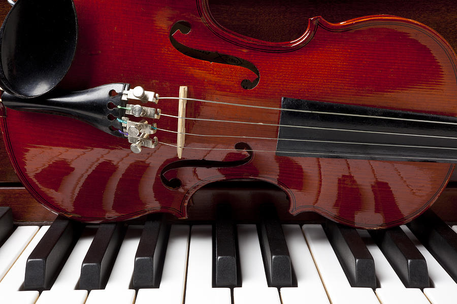 Violin Photograph - Piano reflections by Garry Gay
