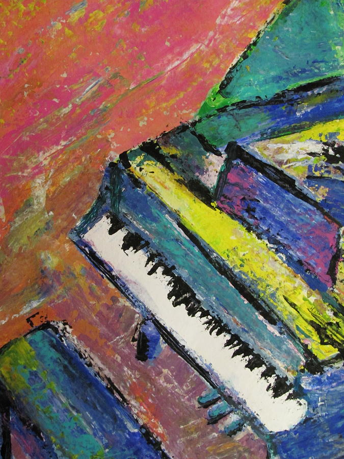 Piano with Yellow Painting by Anita Burgermeister