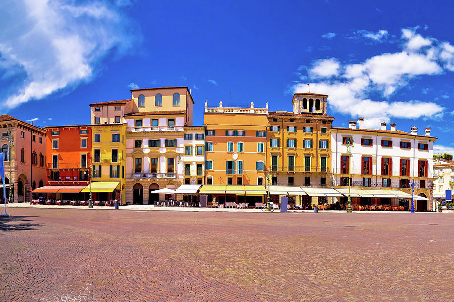Piazza Bra square in Verona colorful view Photograph by Brch Photography