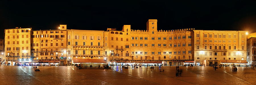 Piazza del Campo Siena Italy panorama Photograph by Songquan Deng