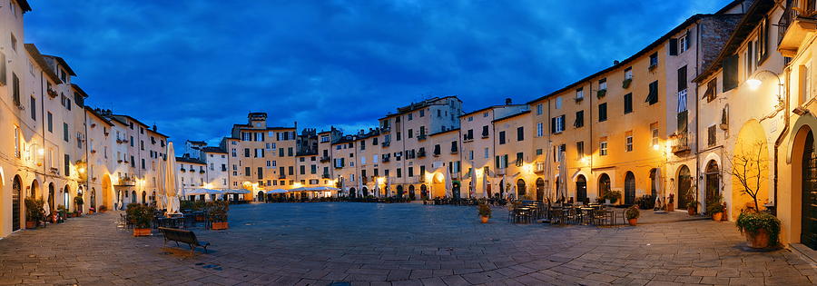 Piazza dell Anfiteatro night panorama Photograph by Songquan Deng