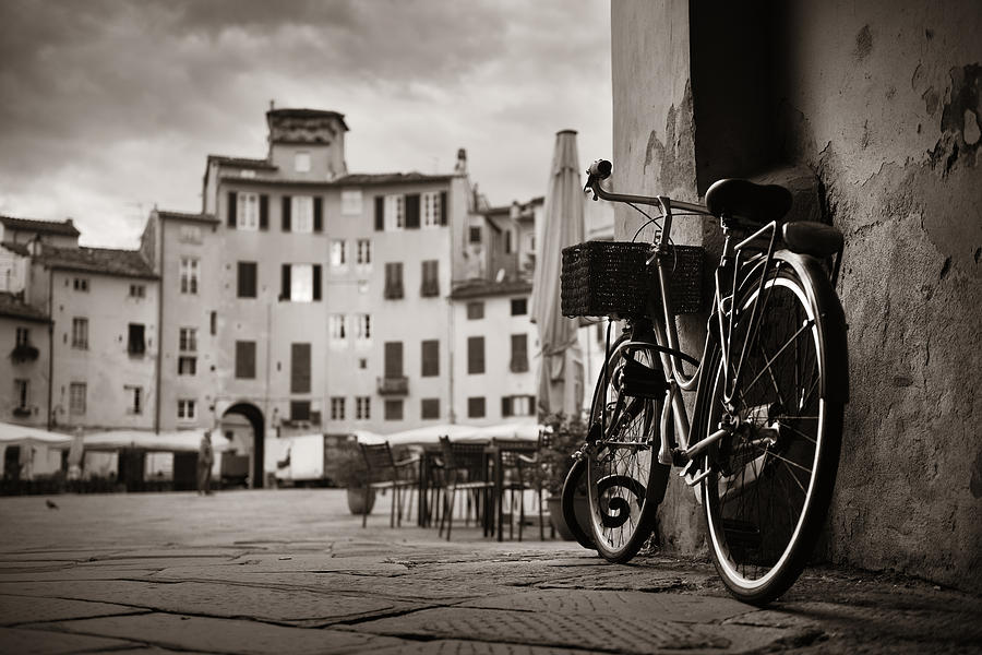 Piazza dell Anfiteatro with bike Photograph by Songquan Deng