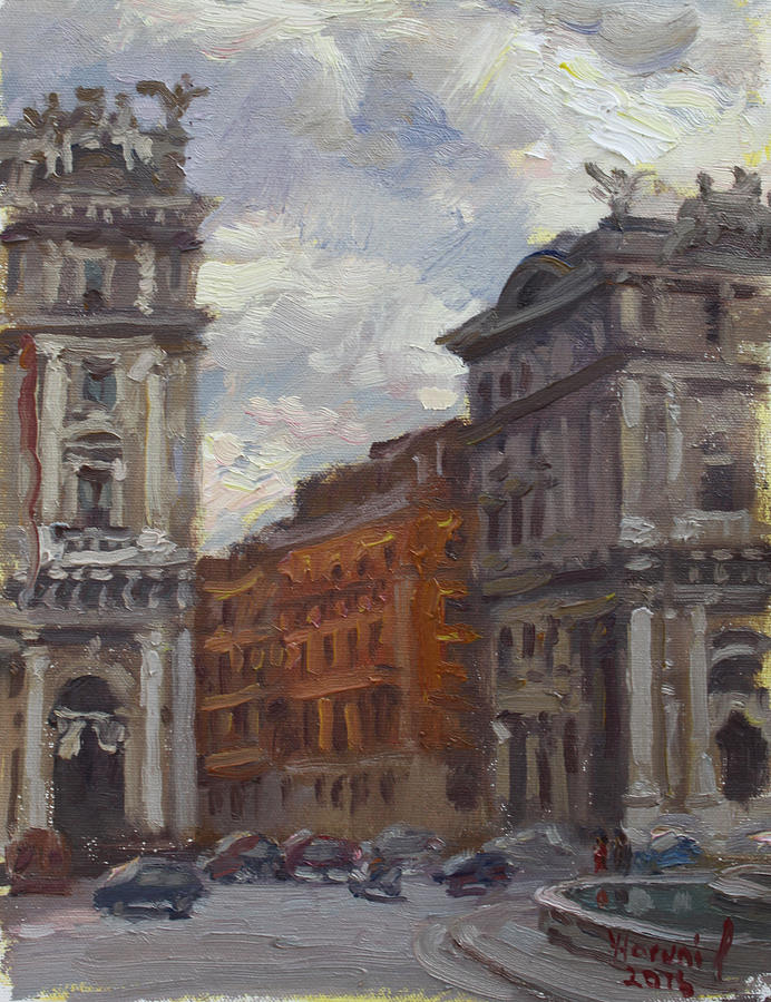 Piazza della Repubblica Rome Painting by Ylli Haruni