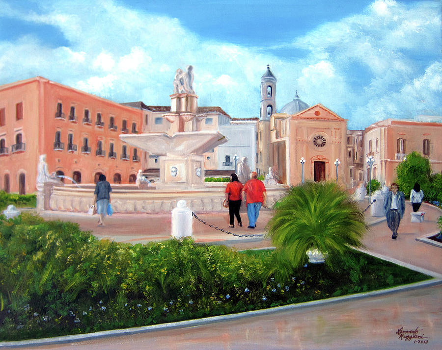 Piazza Mola Di Bari Painting by Leonardo Ruggieri
