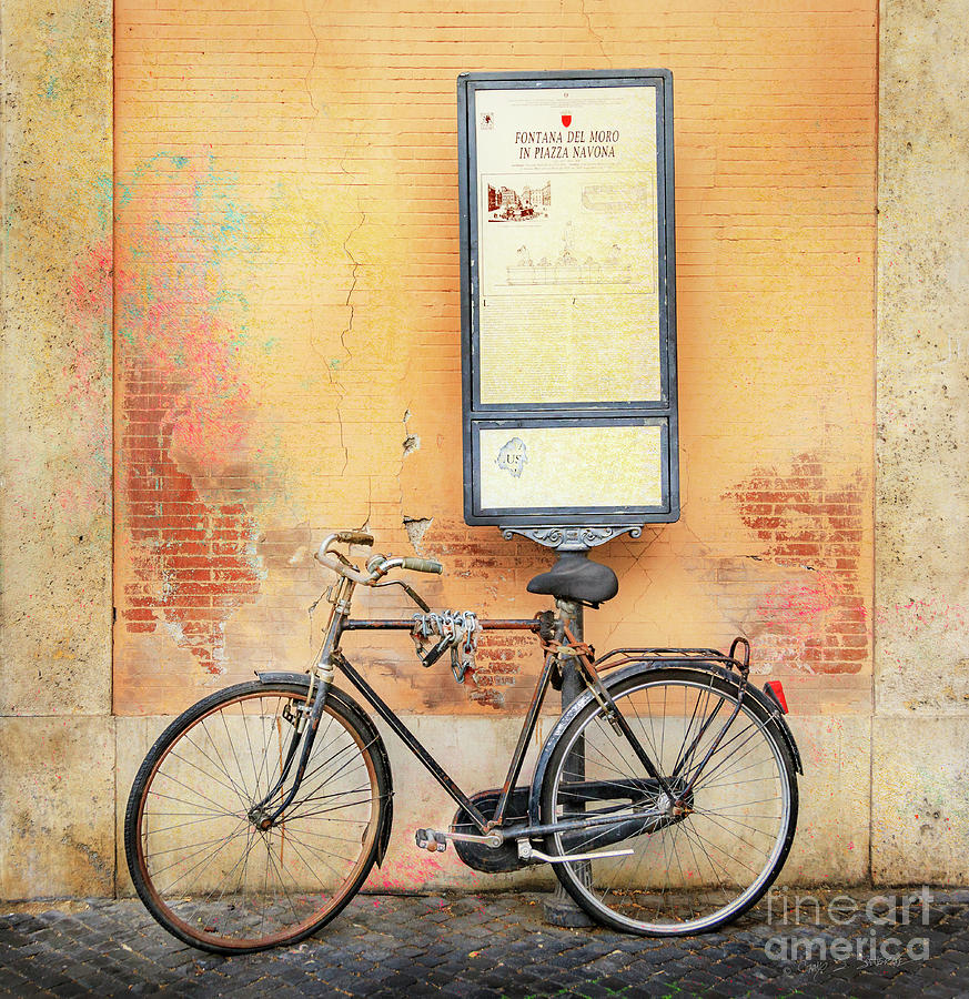 Piazza Navona Bicycle Photograph by Craig J Satterlee
