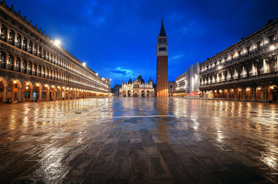 Piazza San Marco night Photograph by Songquan Deng