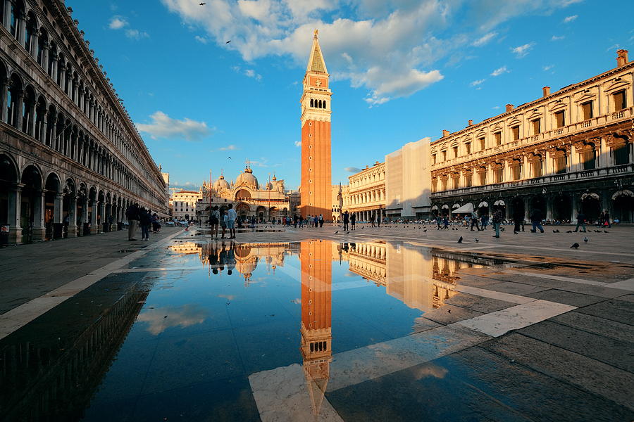 Piazza San Marco reflection Photograph by Songquan Deng