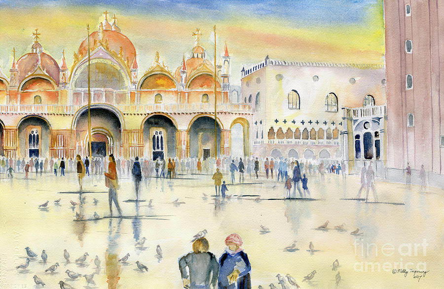 Piazza San Marco Venice Painting by Melly Terpening