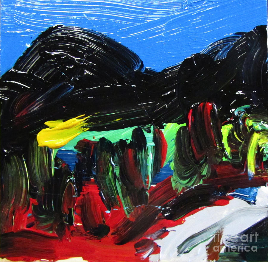 Mountain Painting - Pic Saint Loup from St Matthieu by David Abse