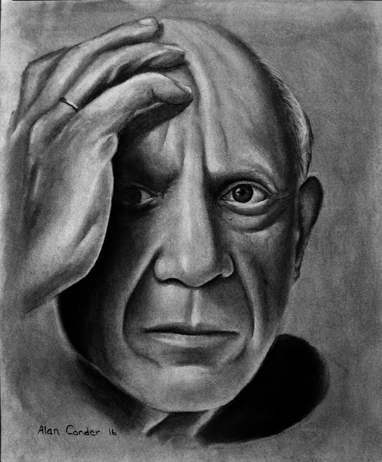 Picasso Drawing by Alan Conder