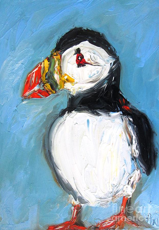 Irish-paintings of  puffins Painting by Mary Cahalan Lee - aka PIXI