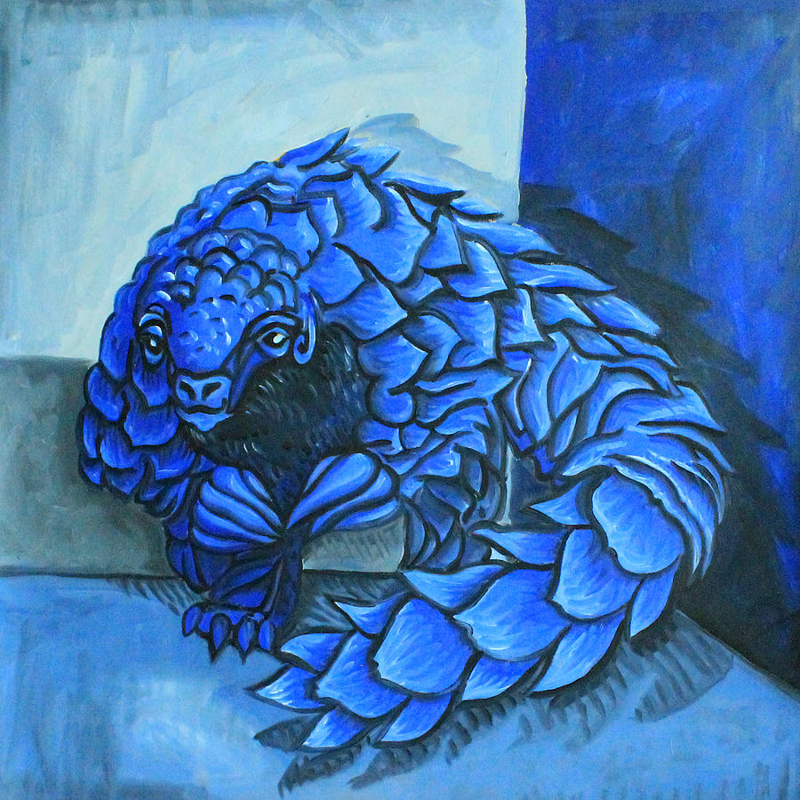 Animal Painting - Picasso Style Pangolin by Eric Gibbons