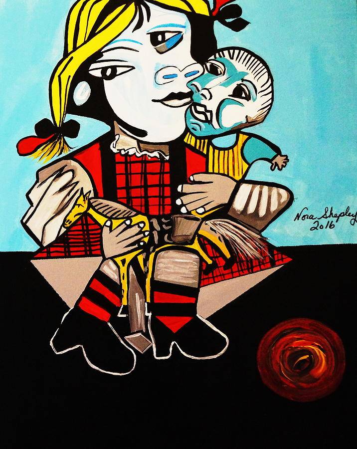 Picassos Daughter And Doll Painting by Nora Shepley