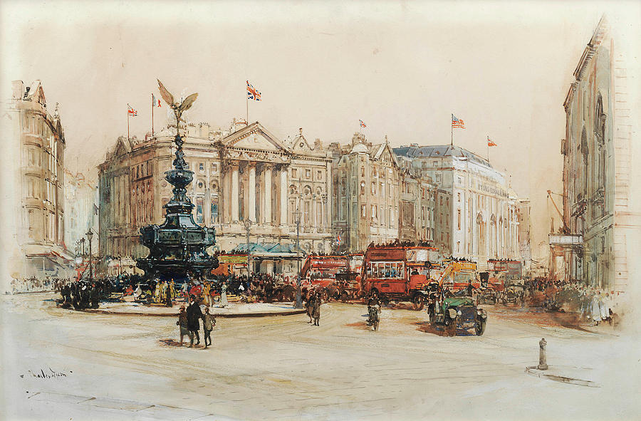 London Painting - Piccadilly Circus by Charles Edward Dixon