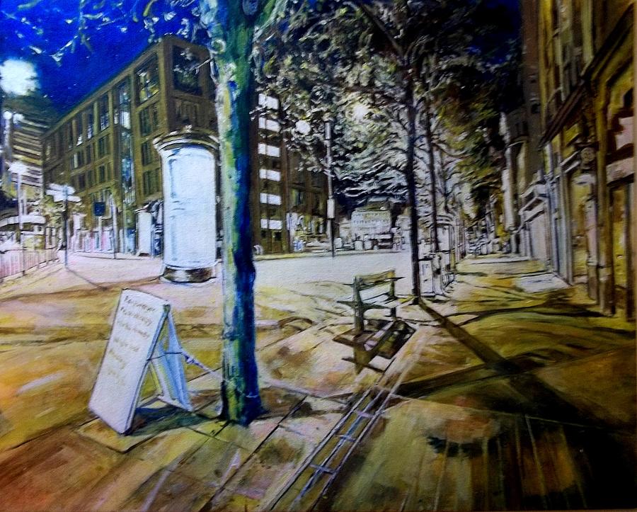 Piccadilly Gardens, Manchester Painting by Rosanne Gartner