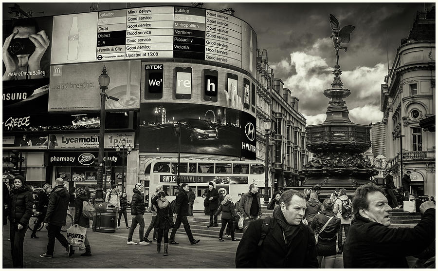 Black And White Photograph - Piccadilly  by Stewart Marsden