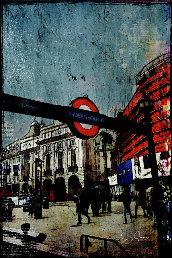 Piccadilly Underground GRunge Digital Art by Nicky Jameson