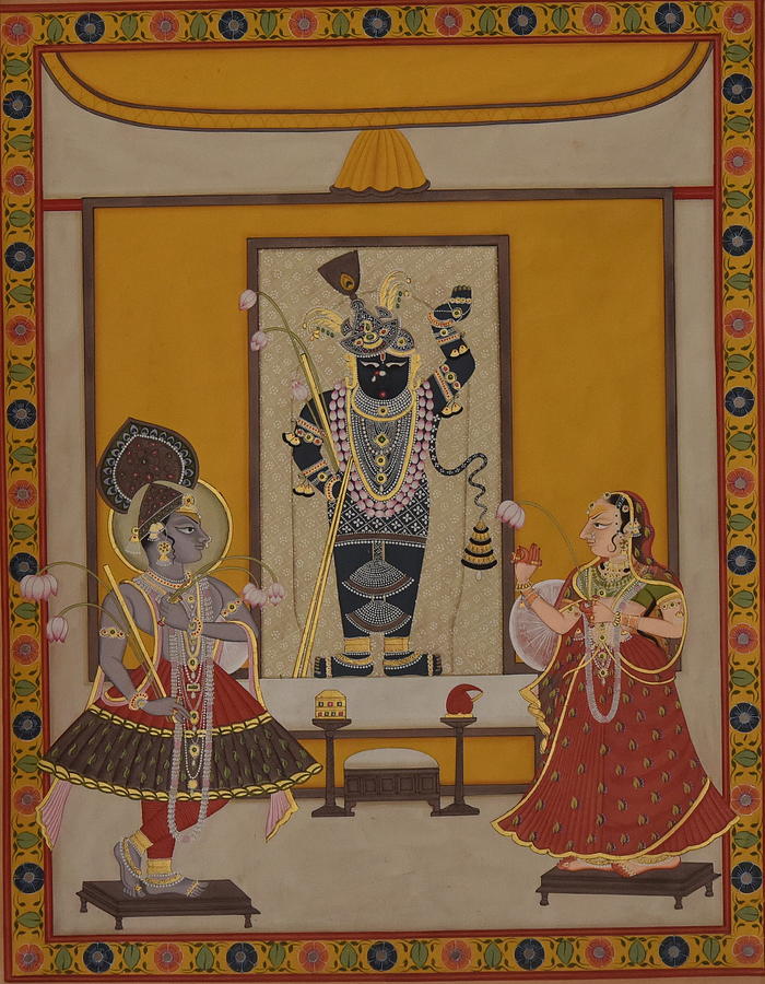 Pichwai Painting - Pichwai 106 by Pichwai Pichvai Pichhavai Pitchwai