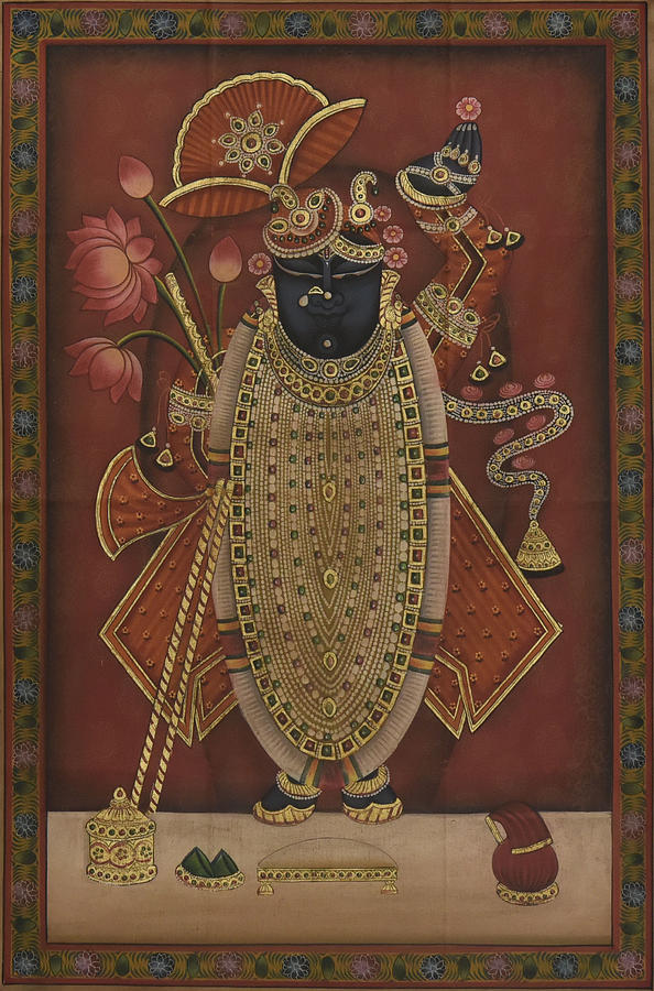Pichwai Painting - Pichwai 130 by Pichwai Pichvai Pichhavai Pitchwai