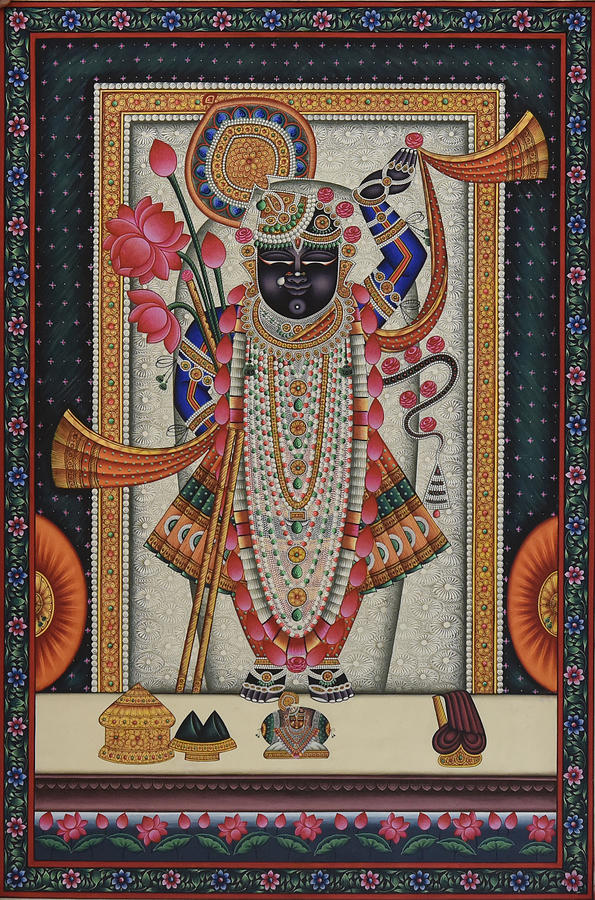 Pichwai Painting - Pichwai 137 by Pichwai Pichvai Pichhavai Pitchwai