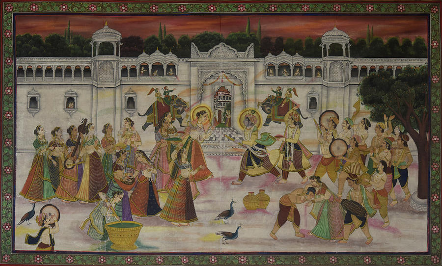 Pichwai Painting - Pichwai 153 by Pichwai Pichvai Pichhavai Pitchwai