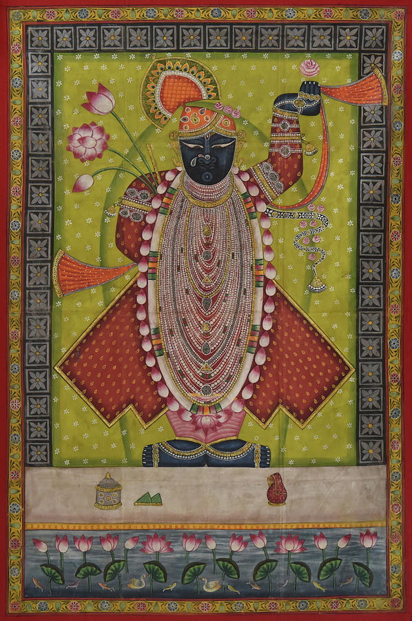 Pichwai Painting - Pichwai 165 by Pichwai Pichvai Pichhavai Pitchwai