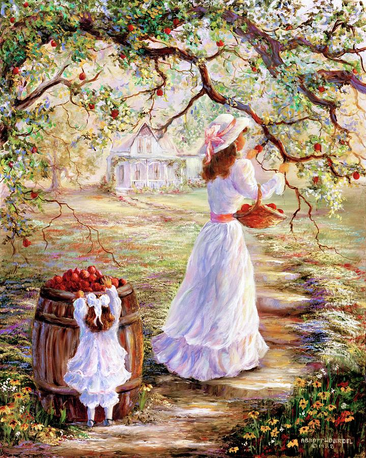 Picking Apples Painting - Picking Apples by Sharon Furze