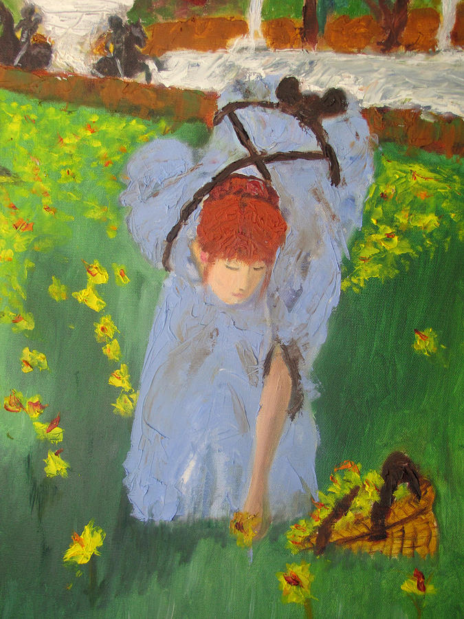 Picking Flowers Painting by Jenell Richards Picking Flowers Painting by Jenell Richards