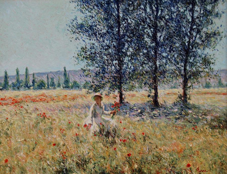 Picking flowers  Painting by Pierre Dijk