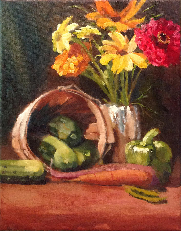 Flower Painting - Pickles and Peppers by Mary Marin