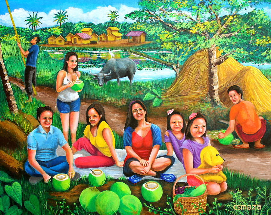 Picnic at the Farm Painting by Cyril Maza