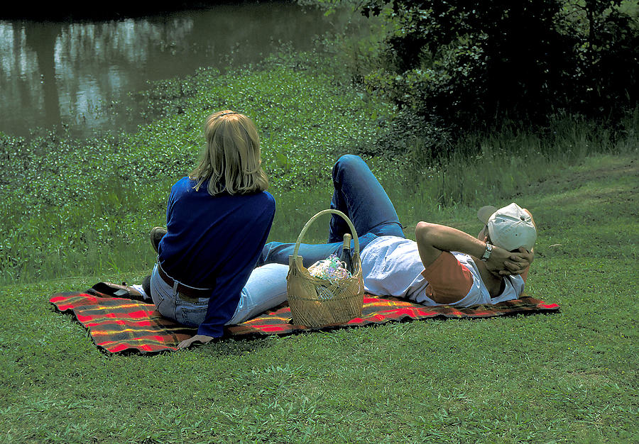 Picnic at the River Photograph by Carl Purcell Fine Art America