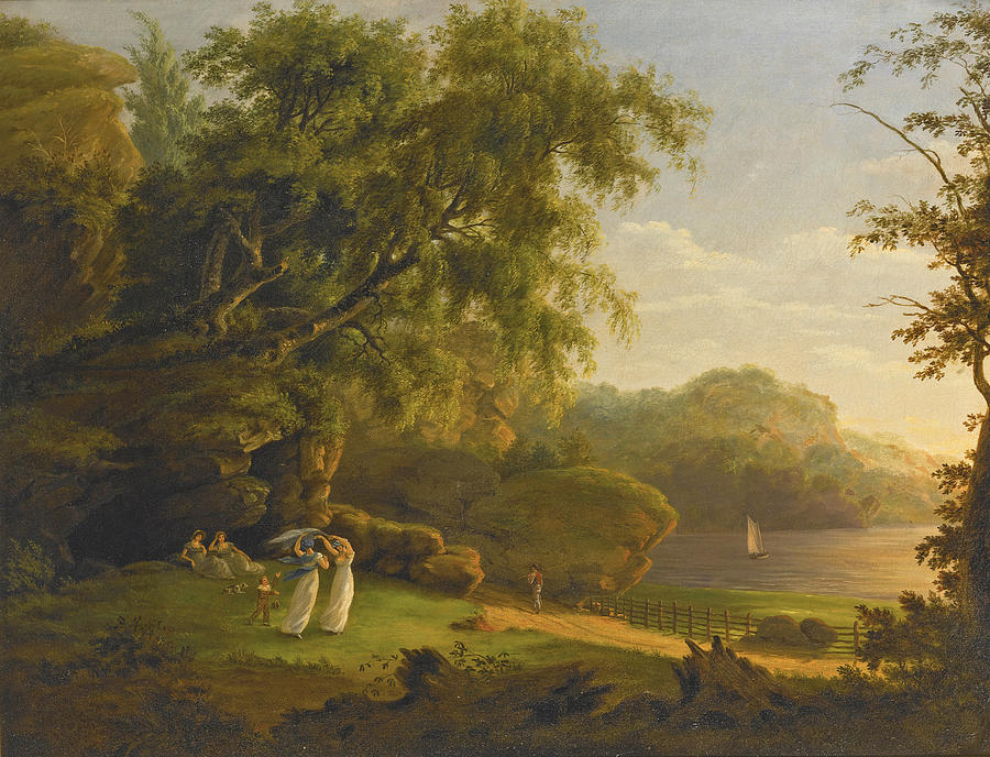 Picnic by the Lake Painting by Thomas Birch