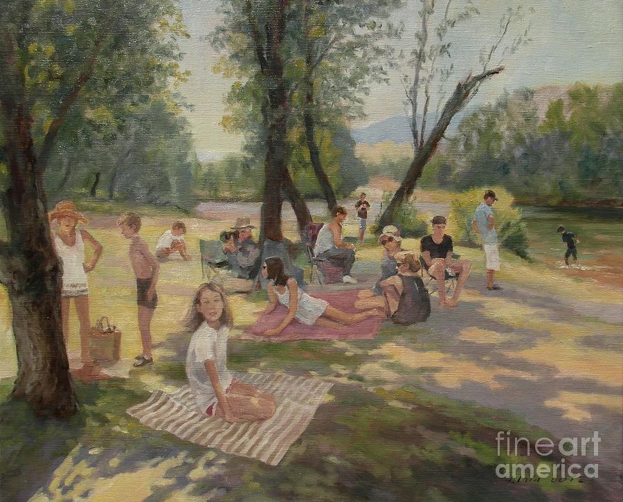 Summer Painting - Picnic en Famille by Alain Lutz