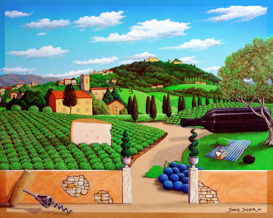 Picnic in Tuscany Painting by Snake Jagger