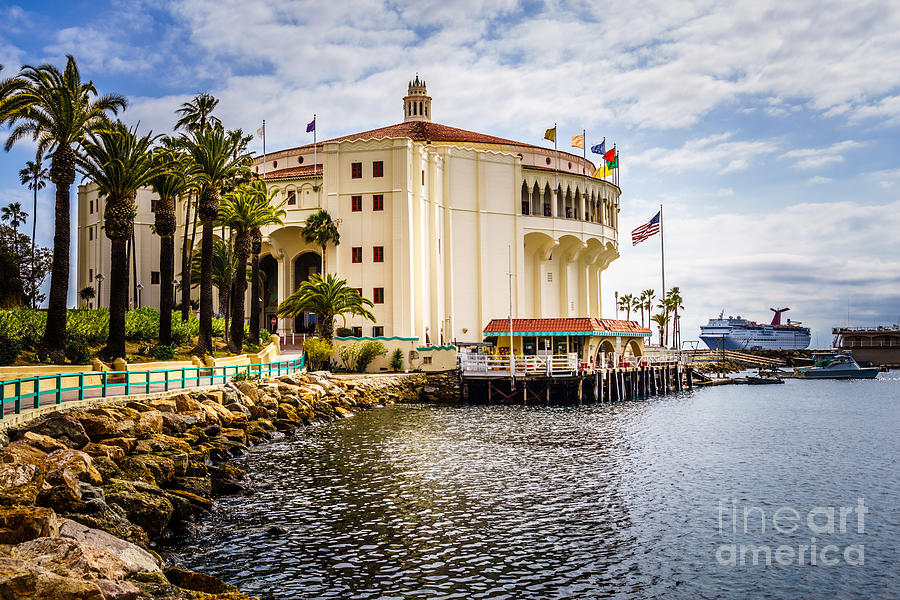 Boat Photograph - Picture of Avalon Casino on Catalina Island  by Paul Velgos