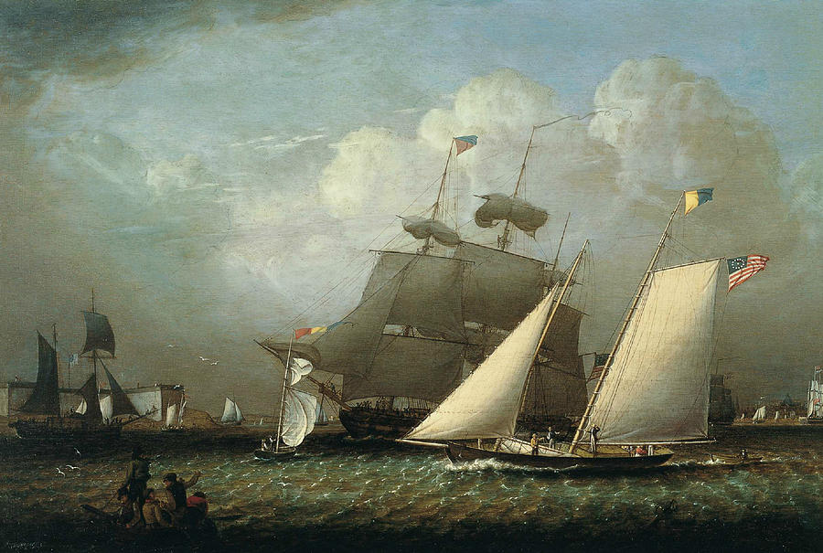 Picture of the Dream Pleasure Yacht Painting by Robert Salmon