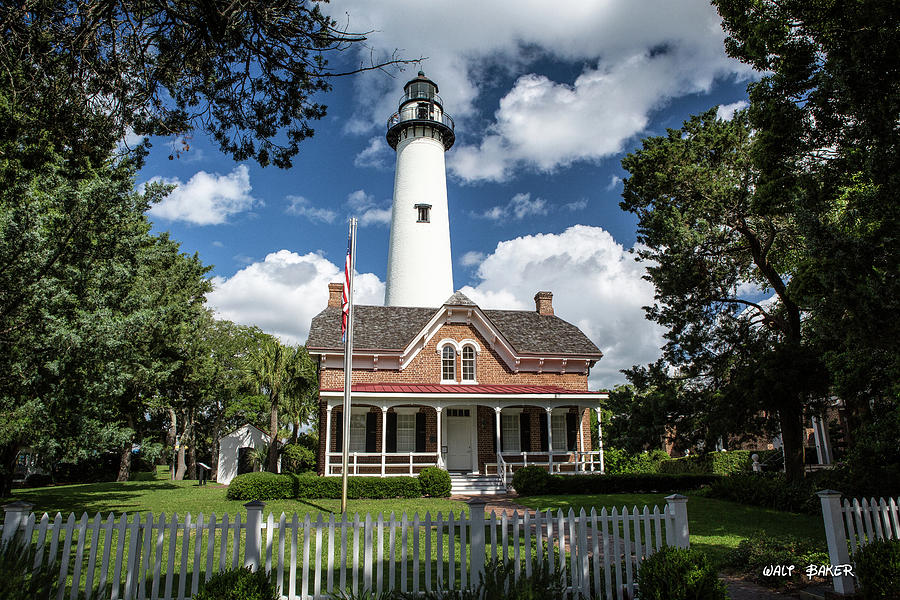 Lighthouse Photograph - Picturesque St. Simons Lighthouse by Walt Baker