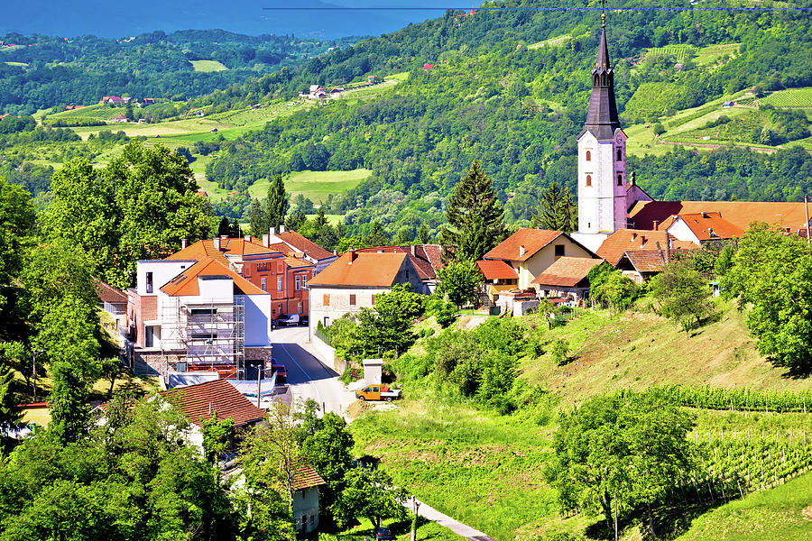 Picturesque town of Klanjec in green landscape view Photograph by Brch Photography
